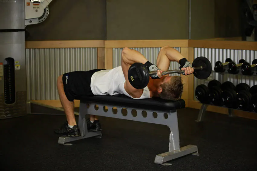 Lying Triceps Press — end position
