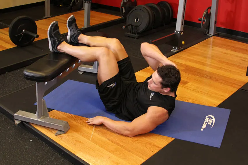 Oblique Crunches — end position