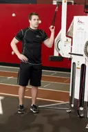 One-Arm High-Pulley Cable Side Bends exercise