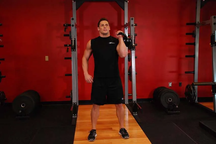One-Arm Kettlebell Military Press To The Side exercise