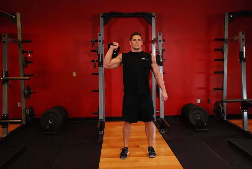 One-Arm Kettlebell Para Press exercise