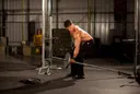 One-Arm Long Bar Row exercise