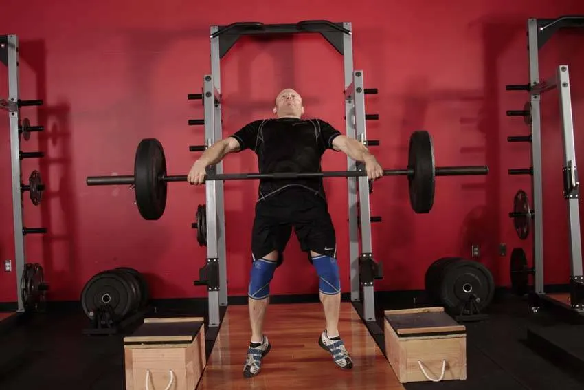 Power Snatch from Blocks — end position