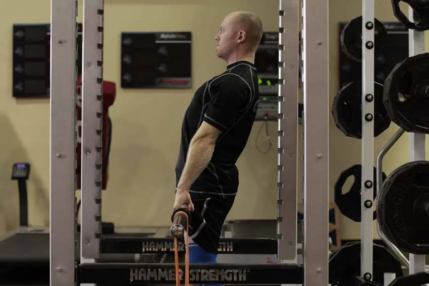 Rack Pull with Bands — end position