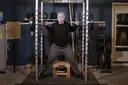 Reverse Band Box Squat exercise