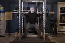 Reverse Band Power Squat exercise