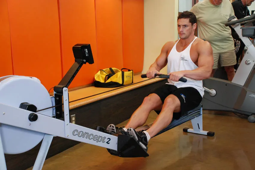 Rowing, Stationary — end position
