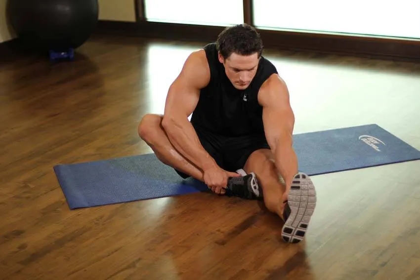 Seated Floor Hamstring Stretch — starting position