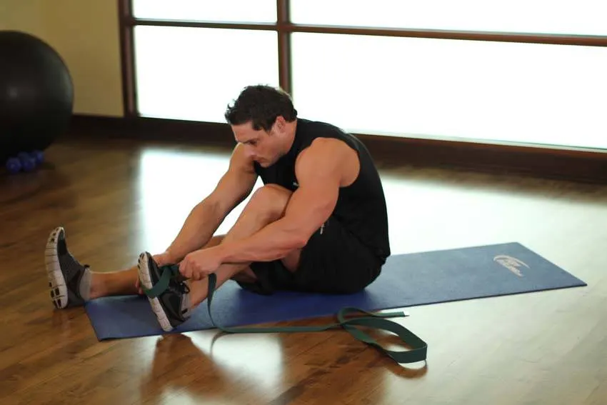 Seated Hamstring and Calf Stretch exercise