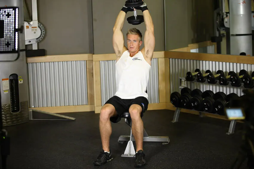 Seated Triceps Press — end position