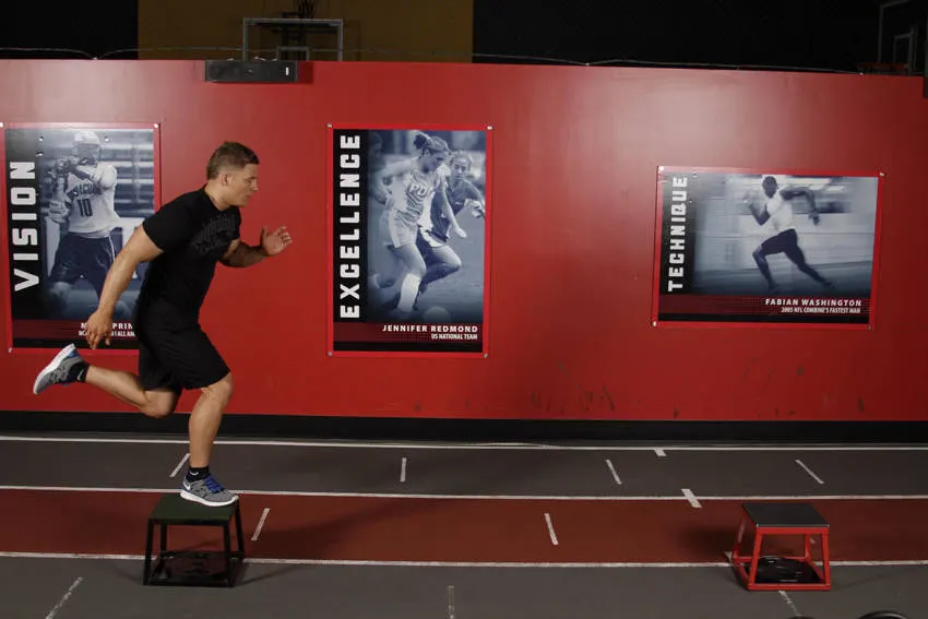 Single-Leg Stride Jump — starting position