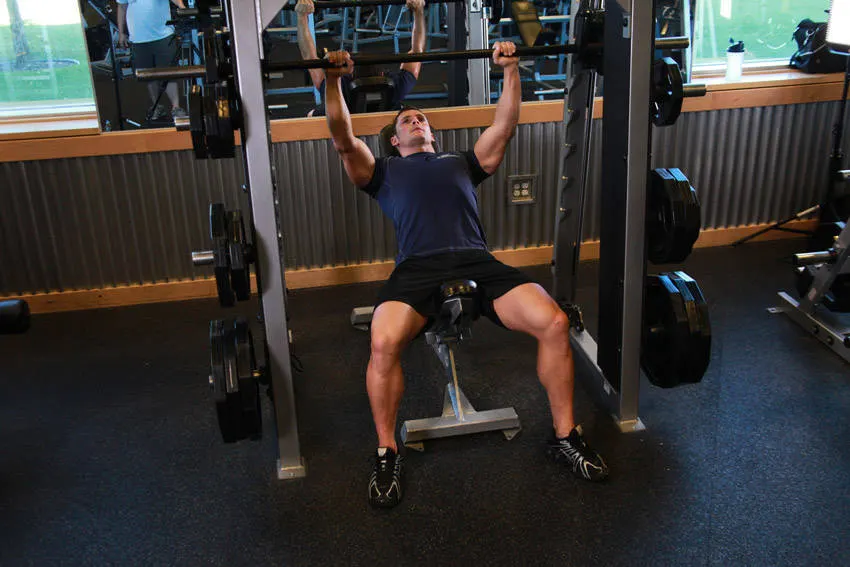 Smith Incline Shoulder Raise — starting position