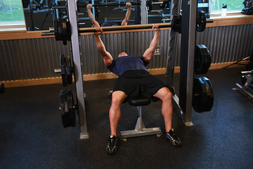Smith Machine Bench Press — end position
