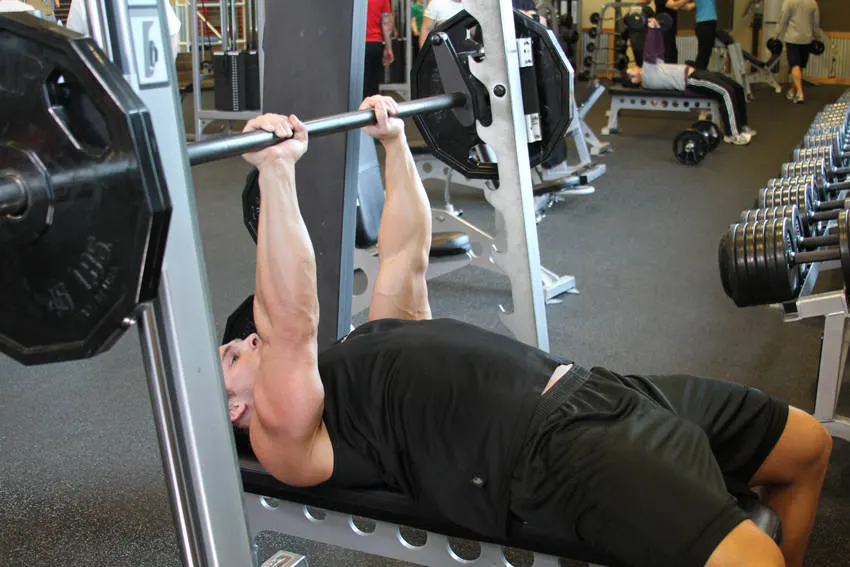 Smith Machine Close-Grip Bench Press — end position