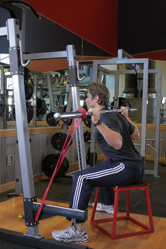Speed Box Squat — end position