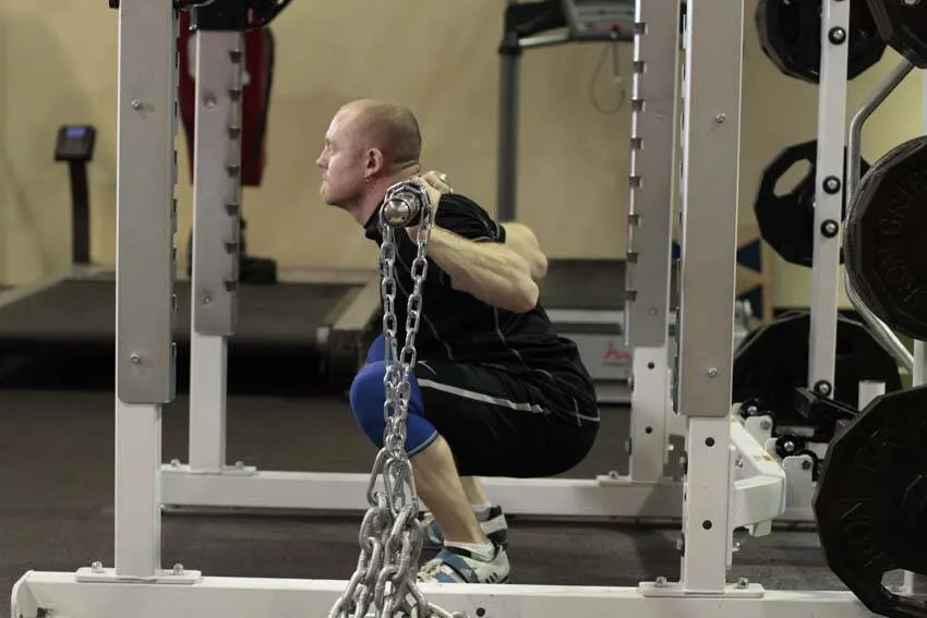 Squat with Chains — end position
