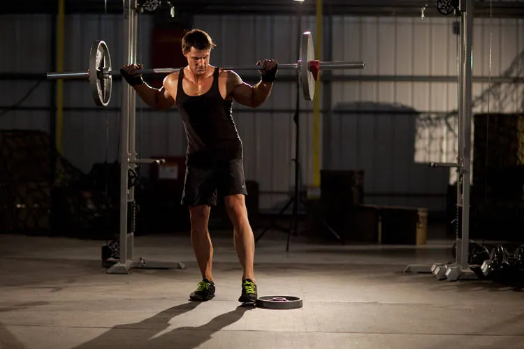 Squat with Plate Movers — starting position
