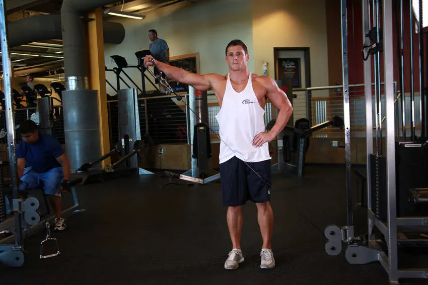 Standing Low-Pulley Deltoid Raise exercise