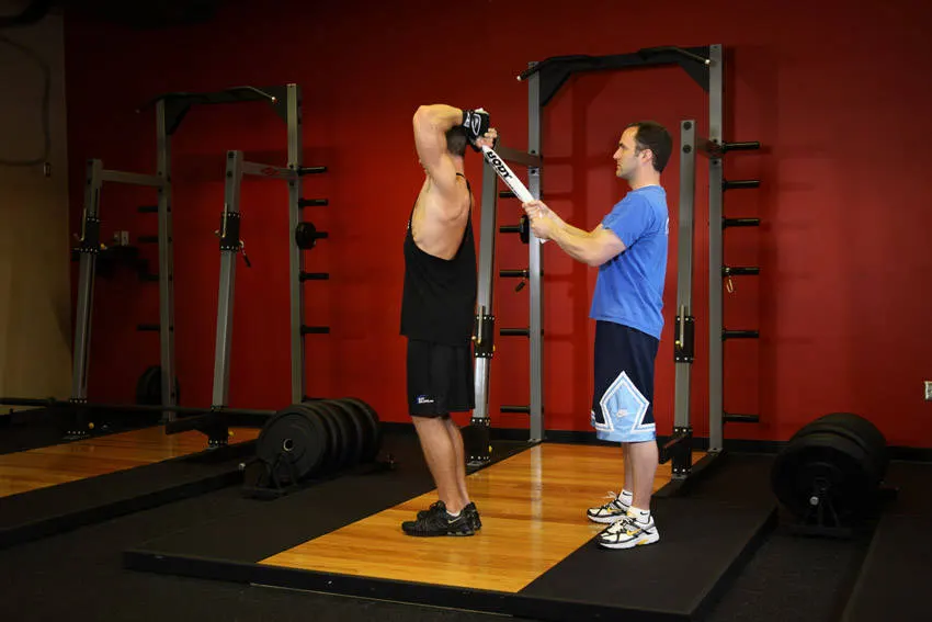 Standing Towel Triceps Extension exercise