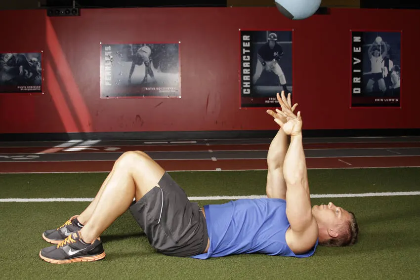 Supine Chest Throw — end position