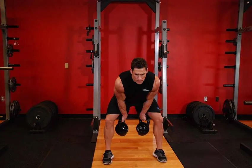 Two-Arm Kettlebell Clean — starting position