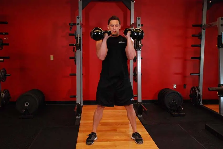 Two-Arm Kettlebell Clean — end position