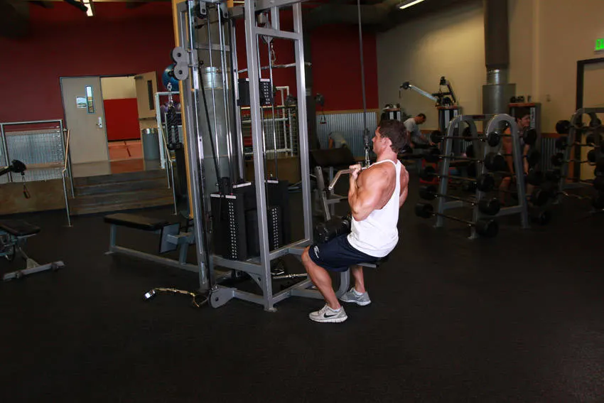 Underhand Cable Pulldowns — end position