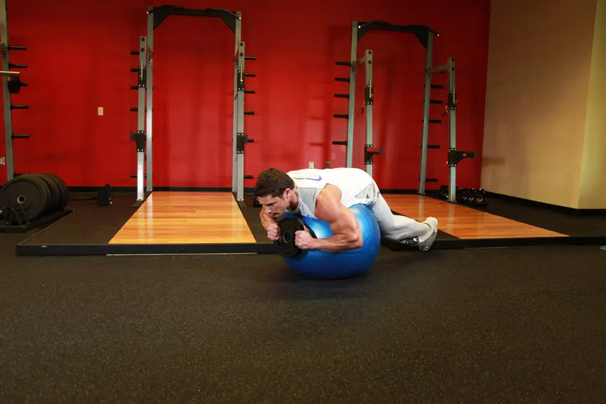 Weighted Ball Hyperextension exercise
