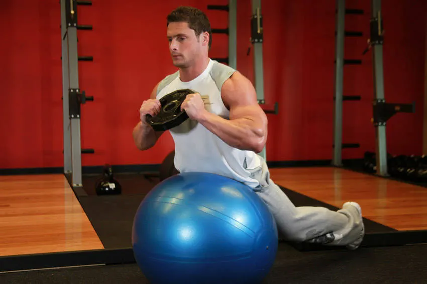 Weighted Ball Hyperextension — end position
