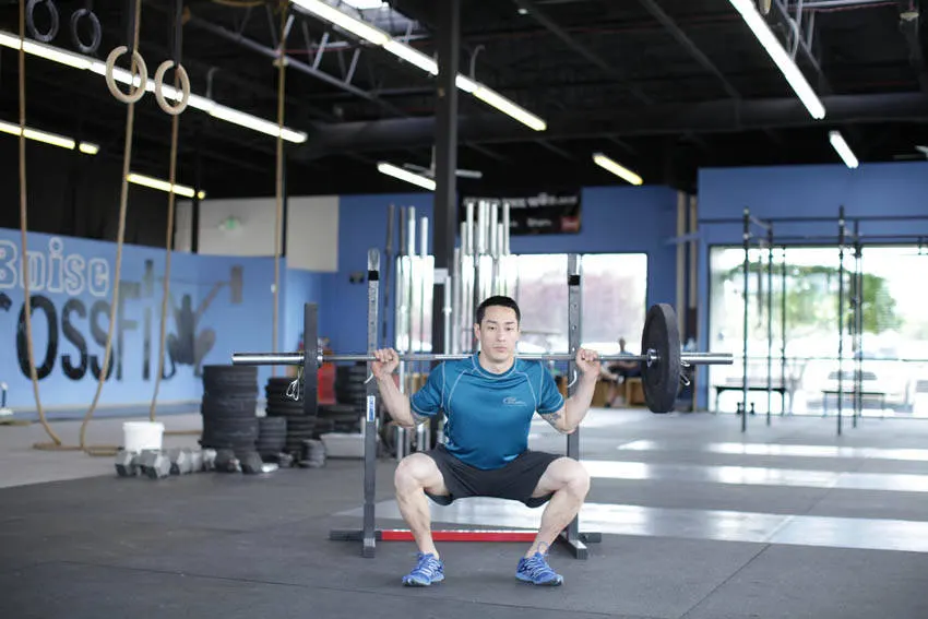 Weighted Jump Squat — end position