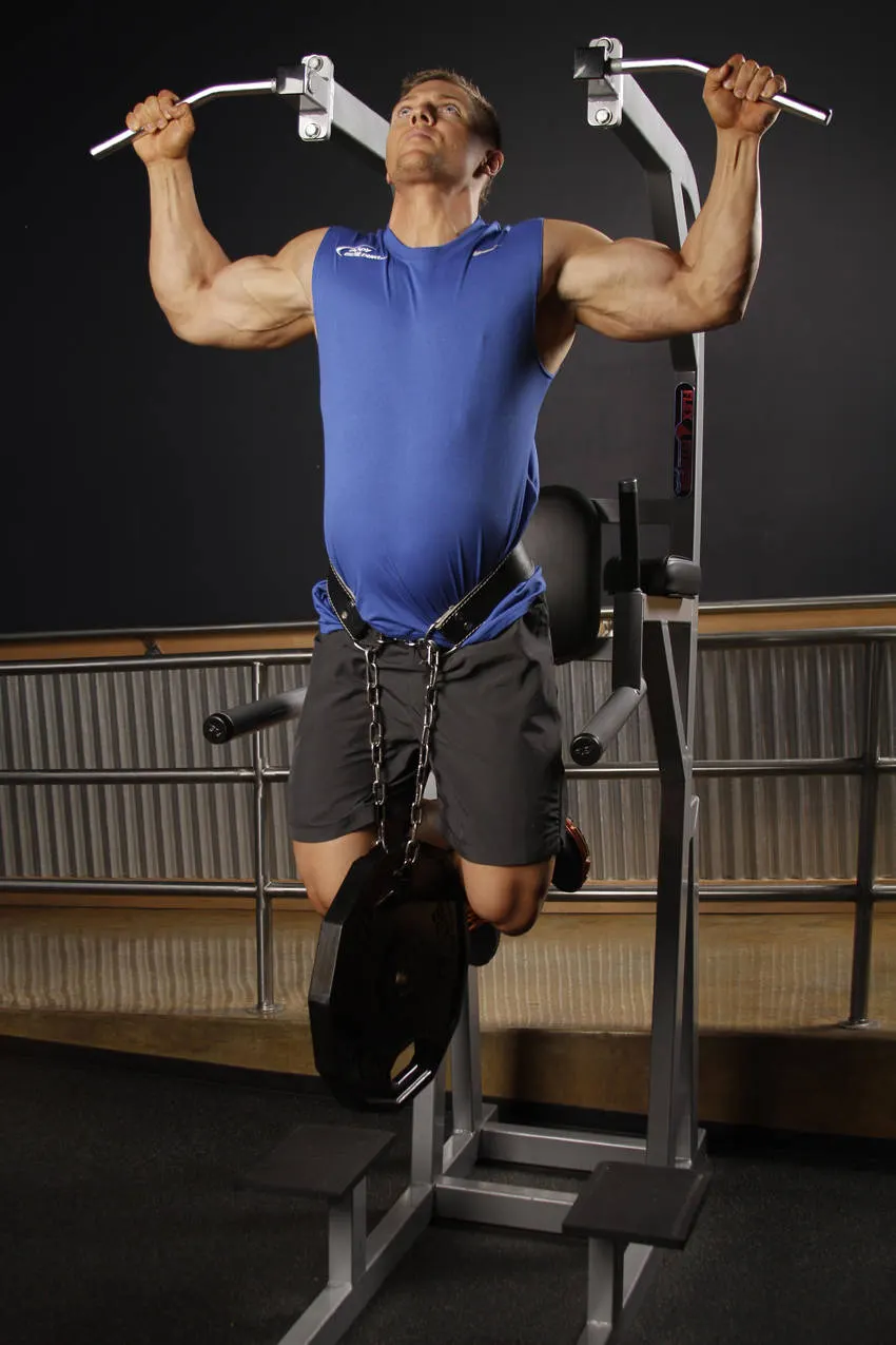 Weighted Pull Ups — end position