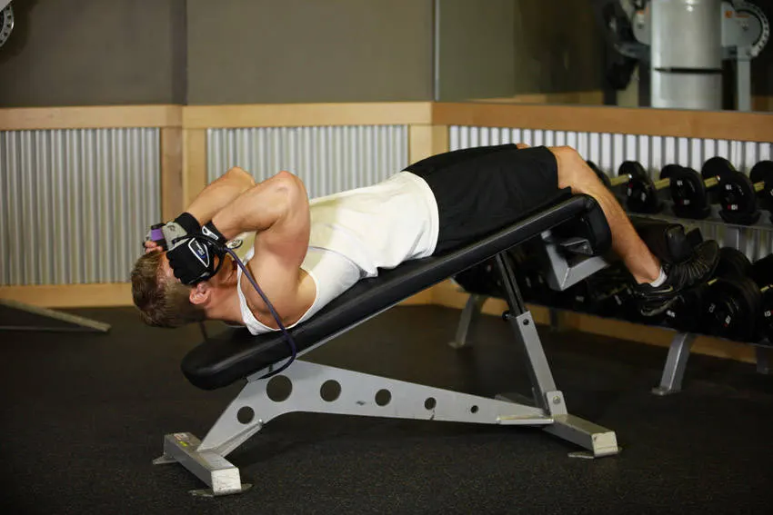 Weighted Sit-Ups - With Bands — starting position